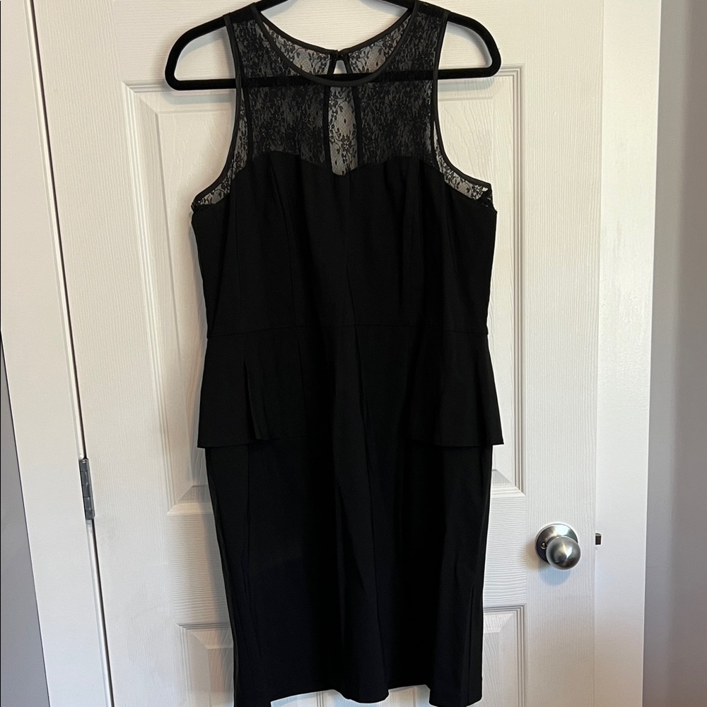 Reitmans Black Midi Dress with Lace Detail